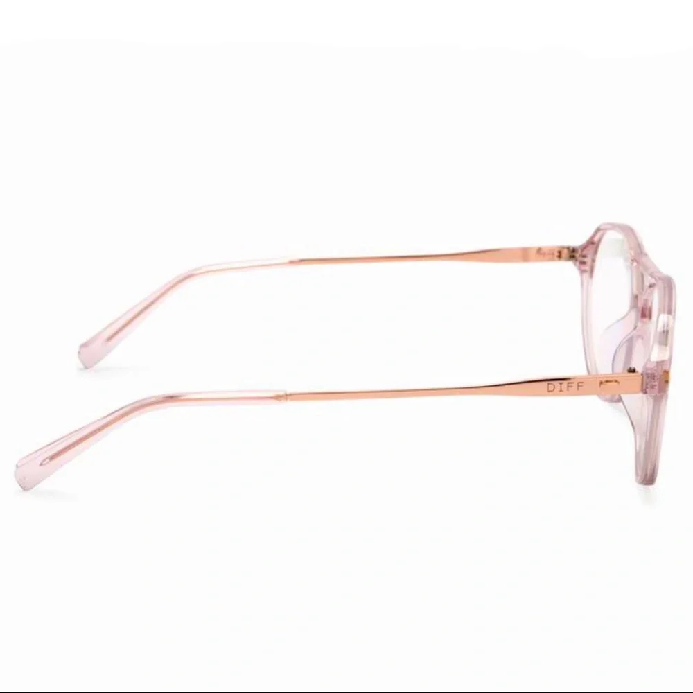 DIFF Miller Bluelight Glasses Light Pink Crystal NWT